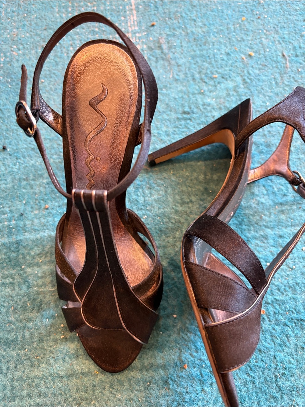 MIA Black Strappy Slingback High Heels